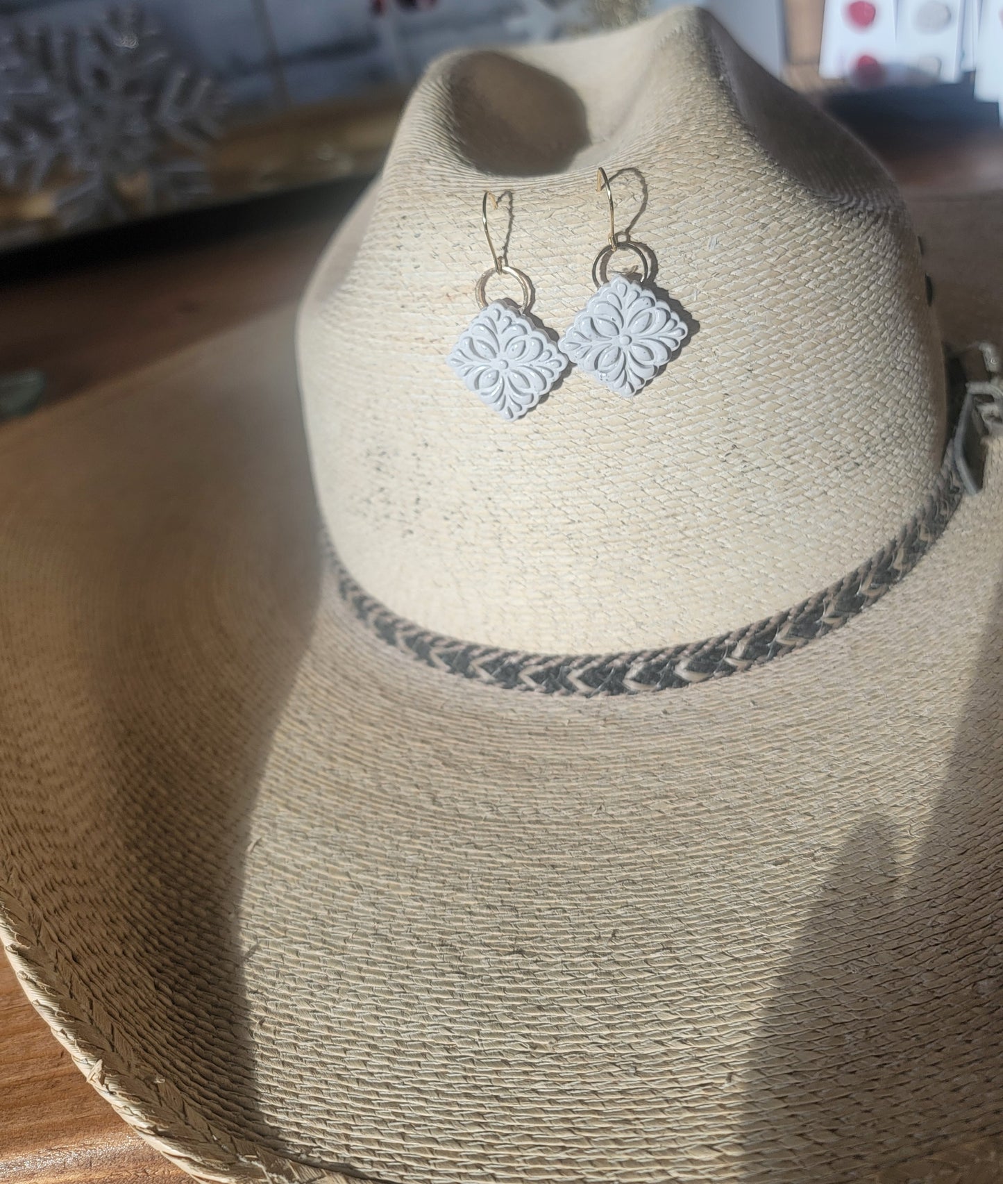 Square Textured Dangle