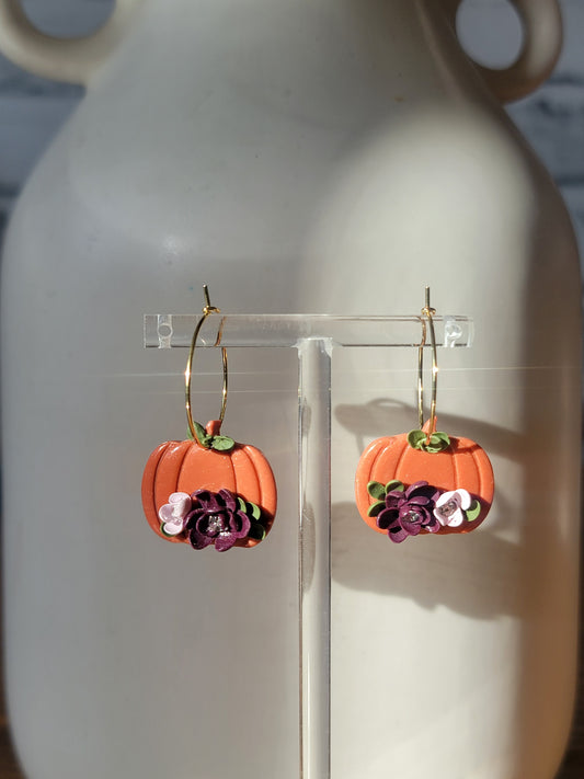 Floral Pumpkin Dangles